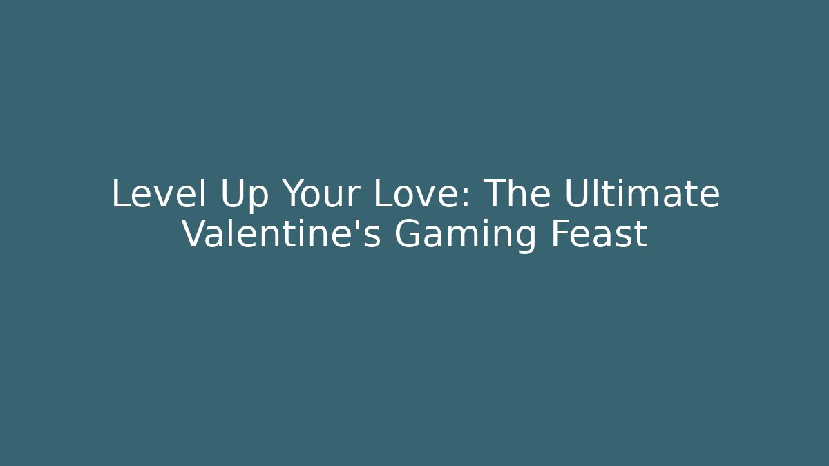 Level Up Your Love: The Ultimate Valentine's Gaming Feast