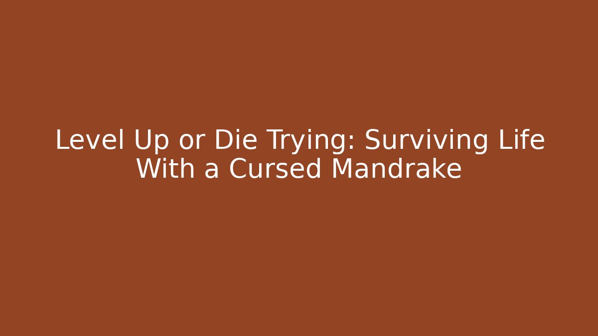 Level Up or Die Trying: Surviving Life With a Cursed Mandrake