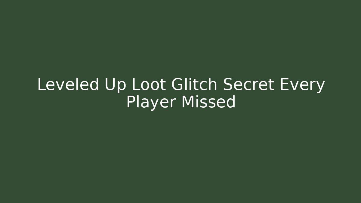 Leveled Up Loot Glitch Secret Every Player Missed - Critter Realm