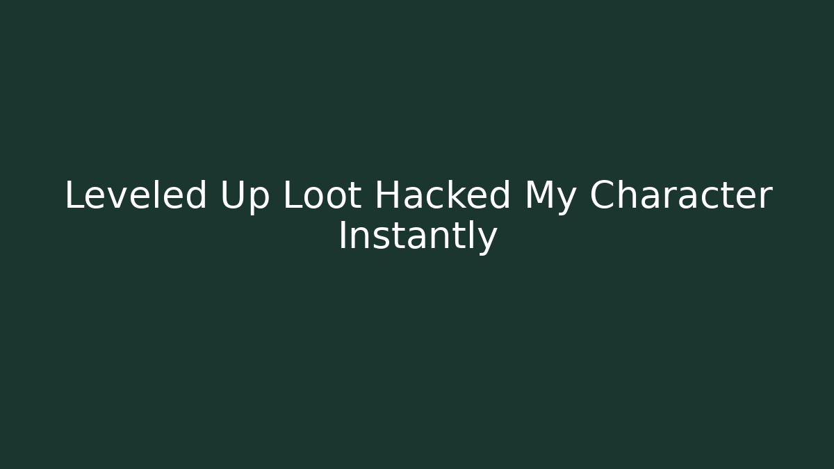 Leveled Up Loot Hacked My Character Instantly - Critter Realm