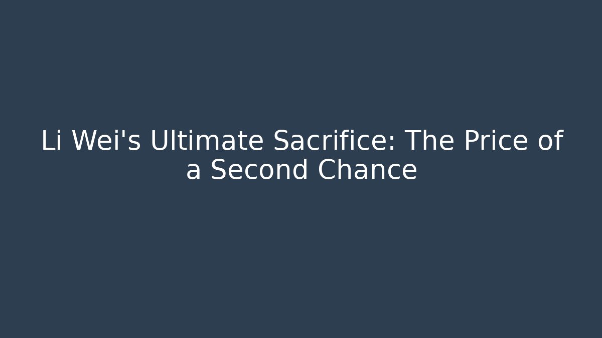 Li Wei's Ultimate Sacrifice: The Price of a Second Chance