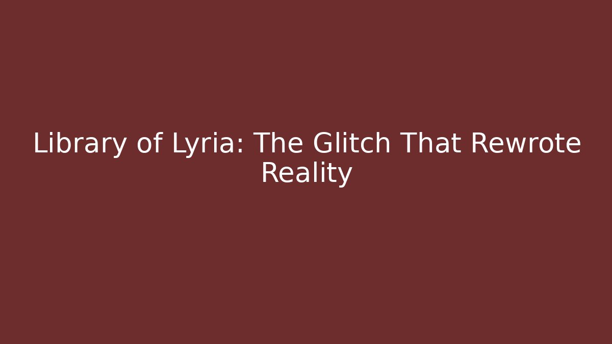 Library of Lyria: The Glitch That Rewrote Reality