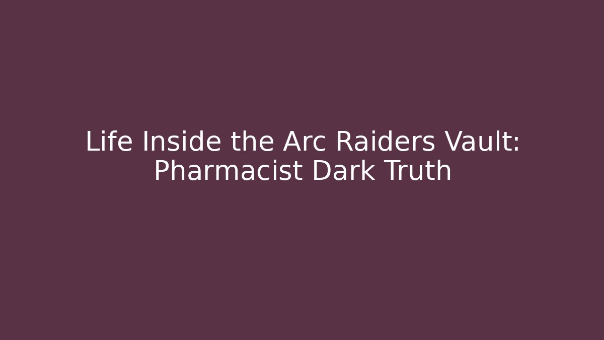 Life Inside the Arc Raiders Vault: Pharmacist Dark Truth