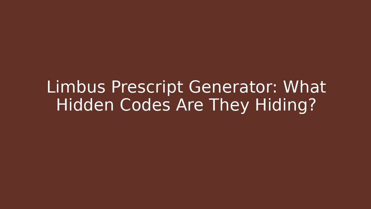 Limbus Prescript Generator: What Hidden Codes Are They Hiding? - Critter Realm