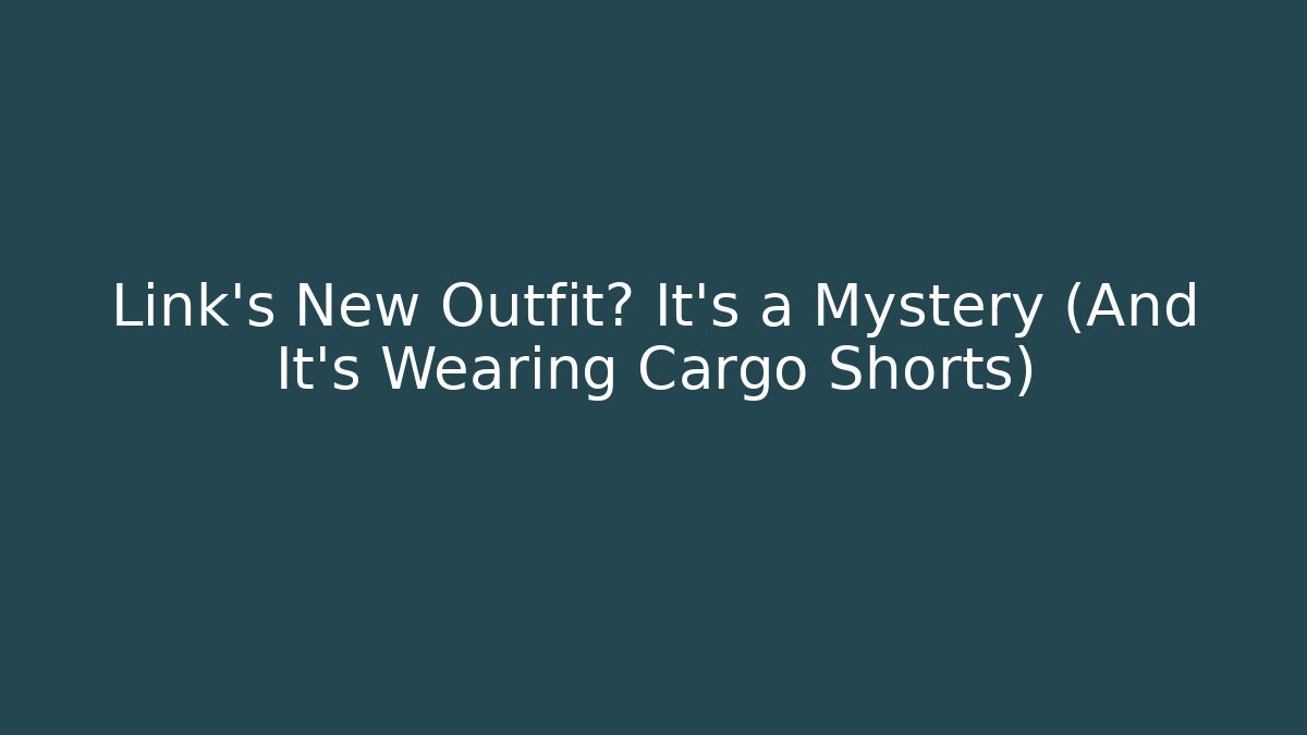 Link’s New Outfit? It’s a Mystery (And It’s Wearing Cargo Shorts)