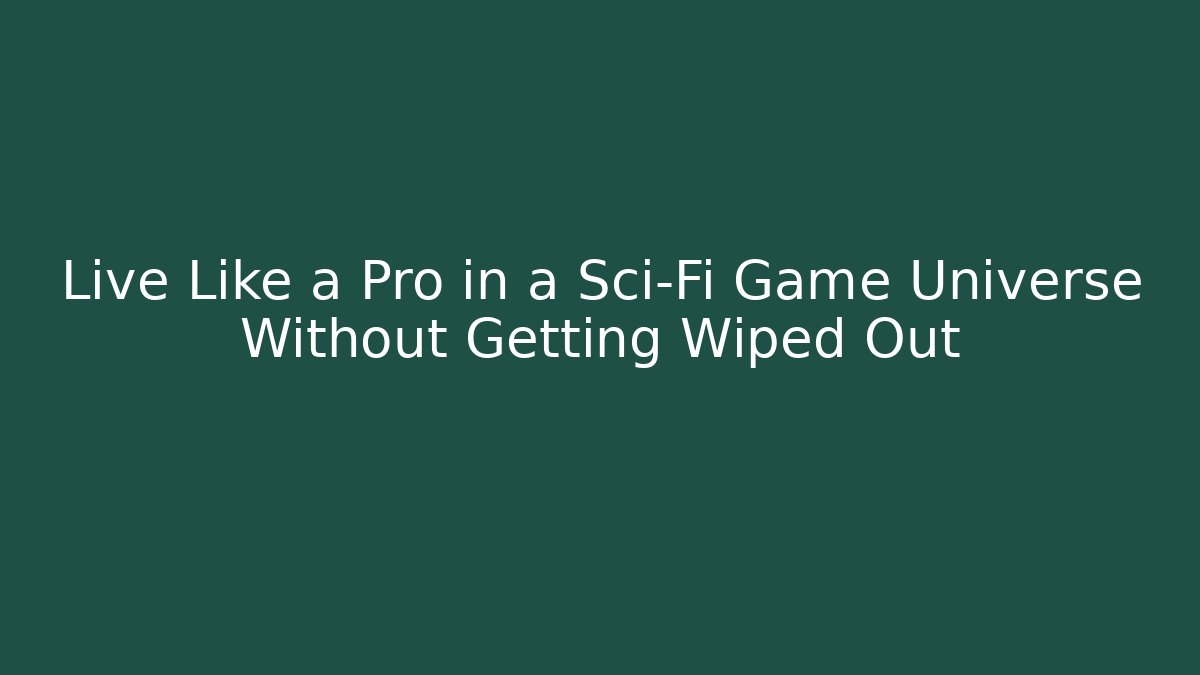 Live Like a Pro in a Sci-Fi Game Universe Without Getting Wiped Out