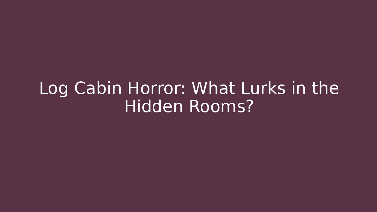 Log Cabin Horror: What Lurks in the Hidden Rooms?