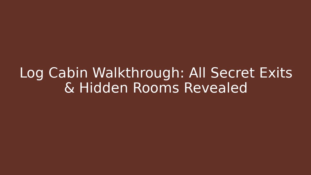 Log Cabin Walkthrough: All Secret Exits & Hidden Rooms Revealed