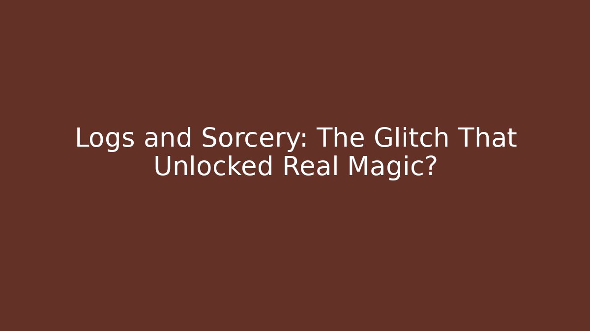 Logs and Sorcery: The Glitch That Unlocked Real Magic?
