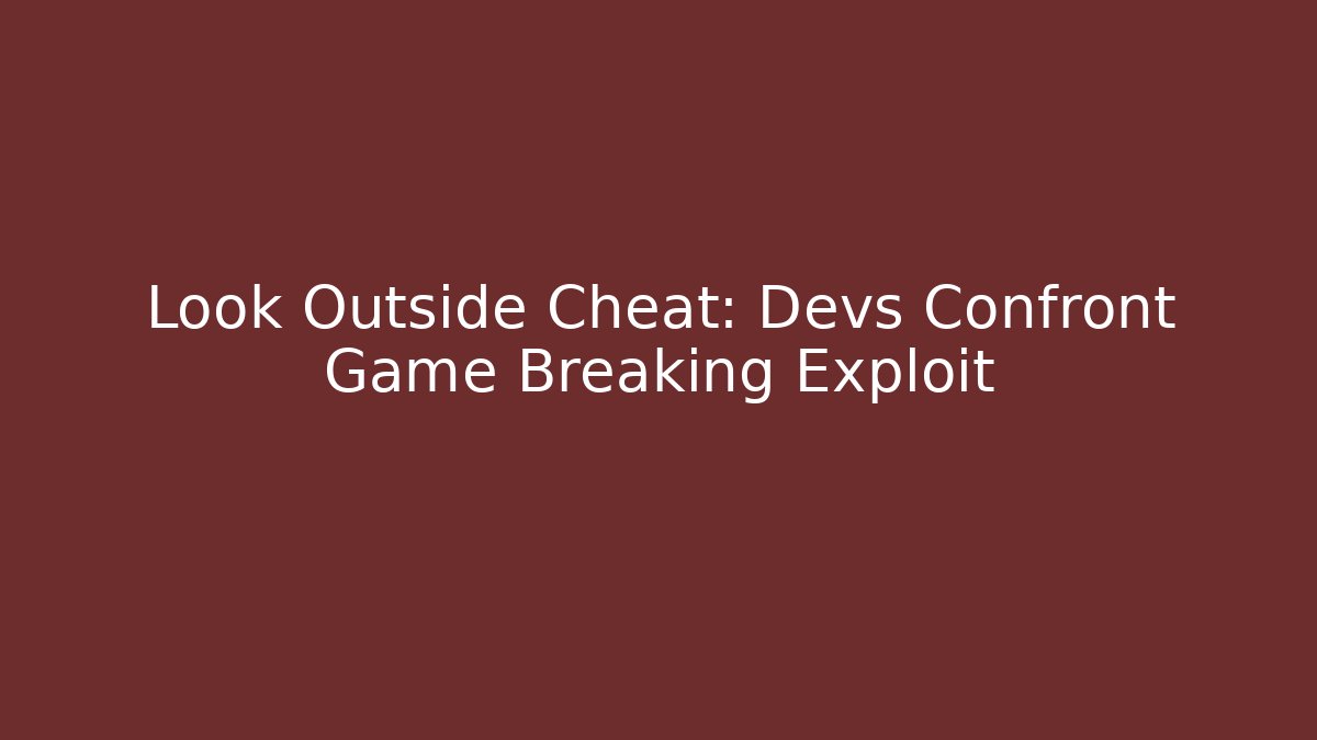 Look Outside Cheat: Devs Confront Game Breaking Exploit