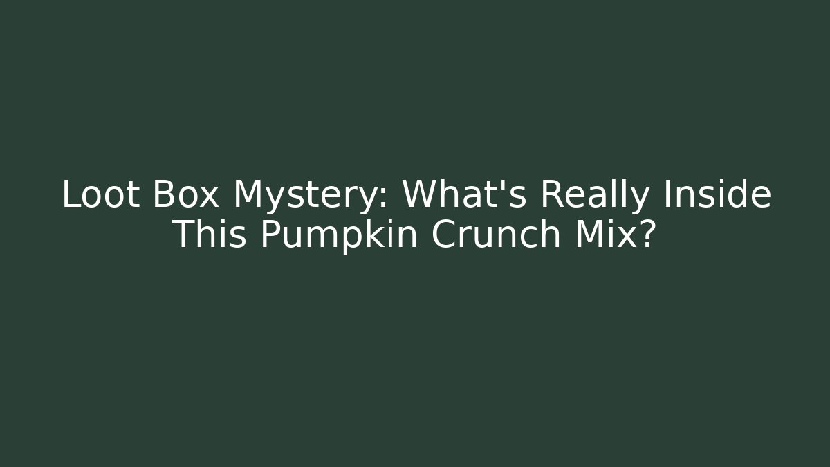 Loot Box Mystery: What's Really Inside This Pumpkin Crunch Mix?
