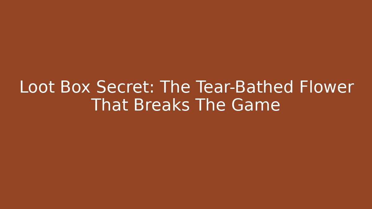 Loot Box Secret: The Tear-Bathed Flower That Breaks The Game
