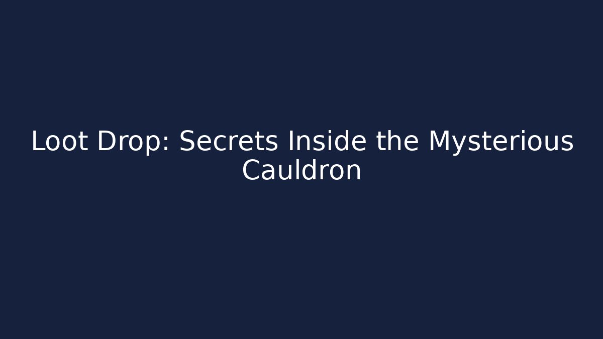 Loot Drop: Secrets Inside the Mysterious Cauldron