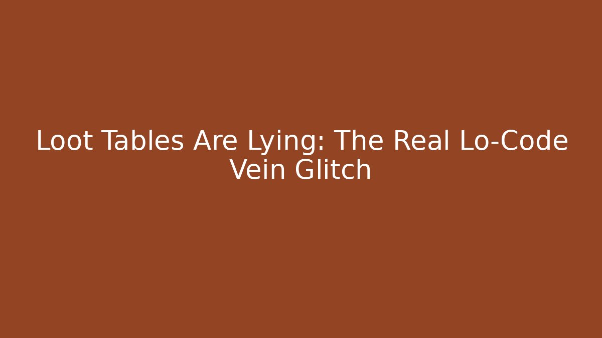 Loot Tables Are Lying: The Real Lo-Code Vein Glitch