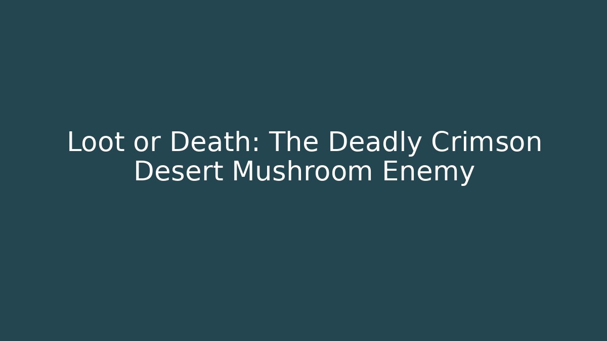 Loot or Death: The Deadly Crimson Desert Mushroom Enemy