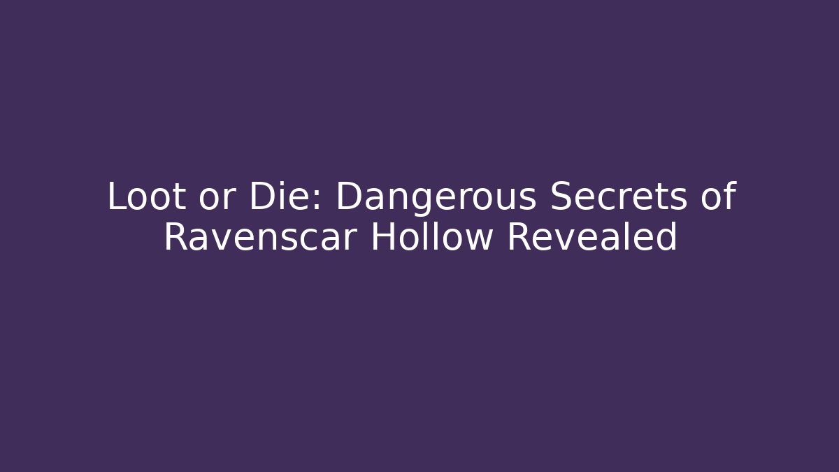 Loot or Die: Dangerous Secrets of Ravenscar Hollow Revealed