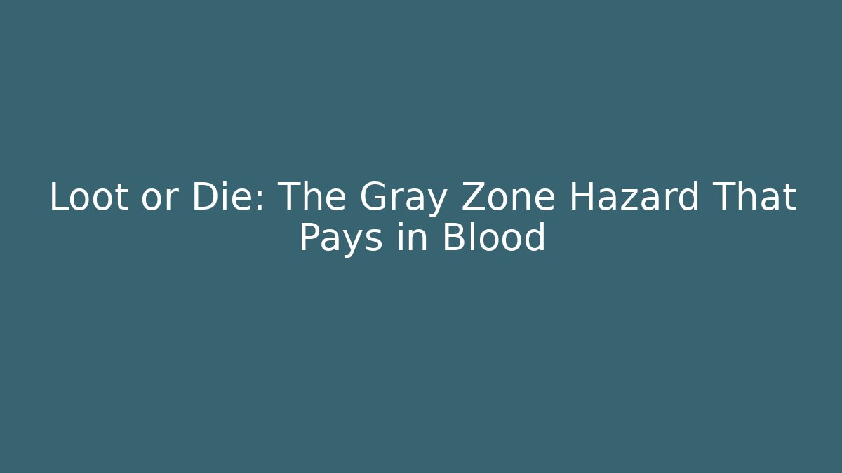 Loot or Die: The Gray Zone Hazard That Pays in Blood