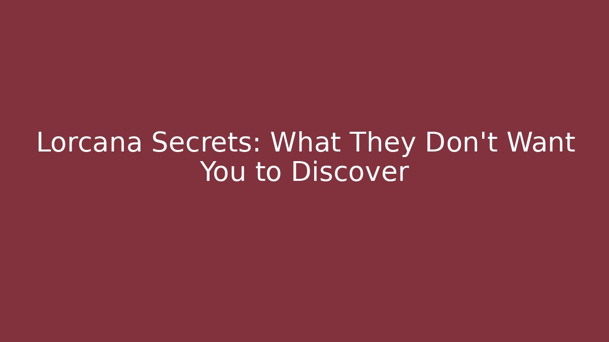 Lorcana Secrets: What They Don't Want You to Discover - Critter Realm
