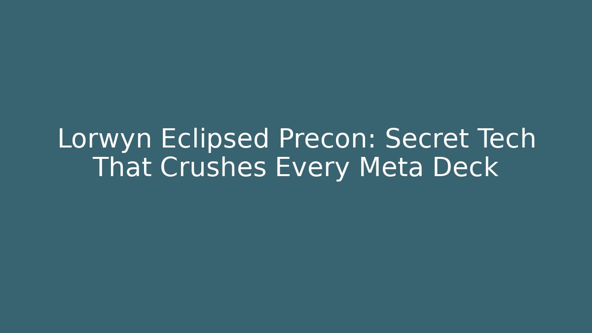 Lorwyn Eclipsed Precon: Secret Tech That Crushes Every Meta Deck - Critter Realm