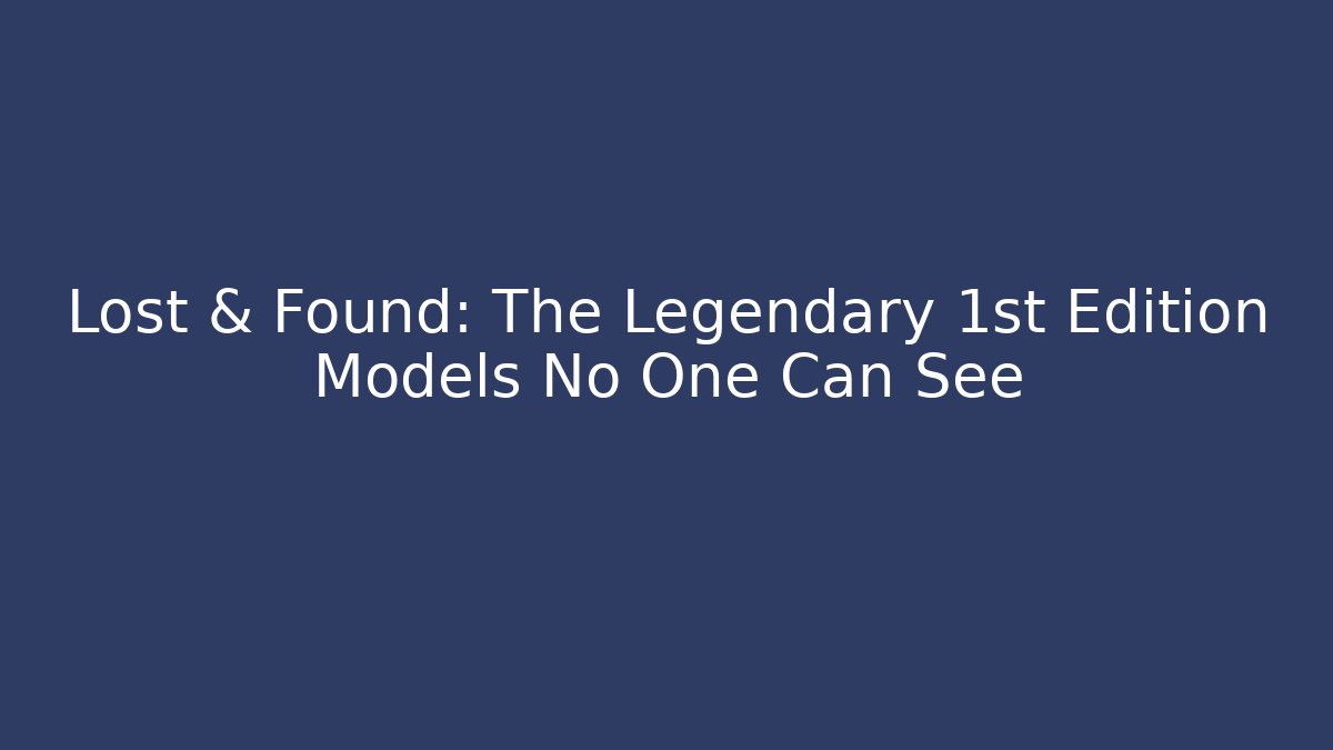 Lost & Found: The Legendary 1st Edition Models No One Can See