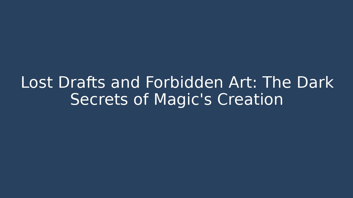 Lost Drafts and Forbidden Art: The Dark Secrets of Magic's Creation