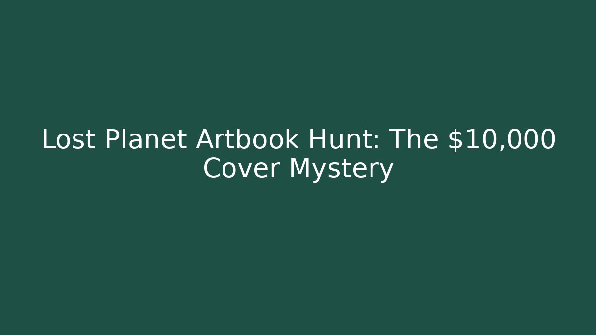 Lost Planet Artbook Hunt: The $10,000 Cover Mystery