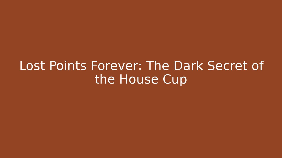 Lost Points Forever: The Dark Secret of the House Cup - Critter Realm
