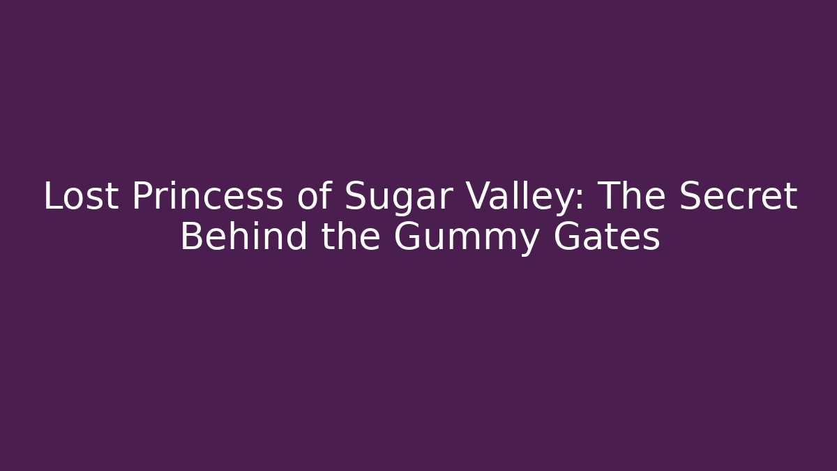Lost Princess of Sugar Valley: The Secret Behind the Gummy Gates