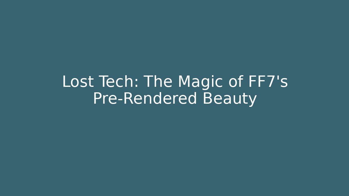 Lost Tech: The Magic of FF7's Pre-Rendered Beauty