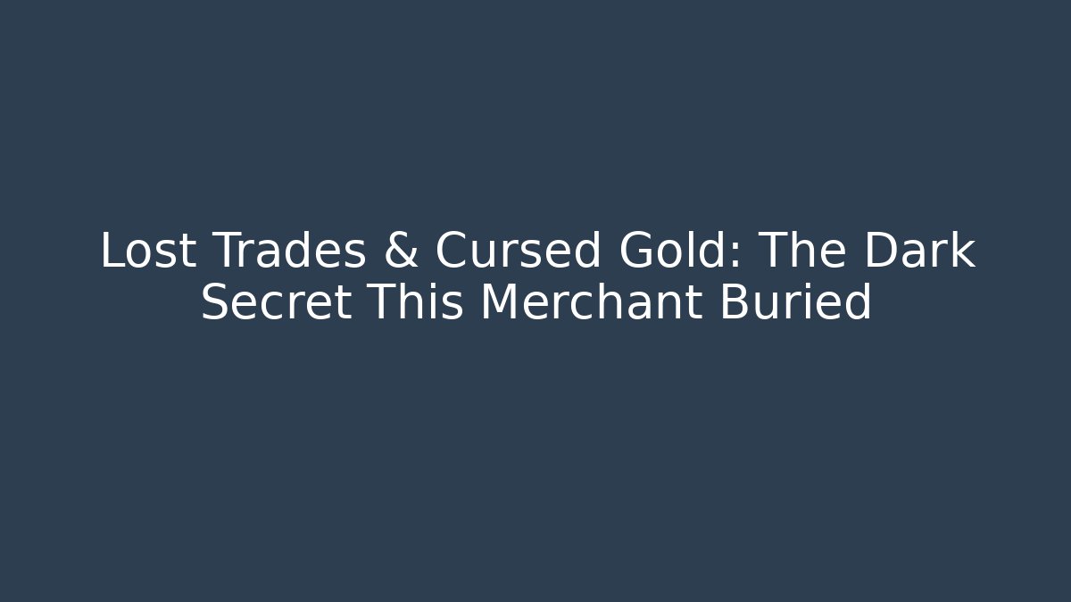 Lost Trades & Cursed Gold: The Dark Secret This Merchant Buried