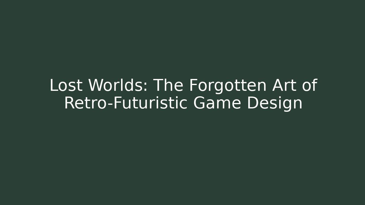 Lost Worlds: The Forgotten Art of Retro-Futuristic Game Design