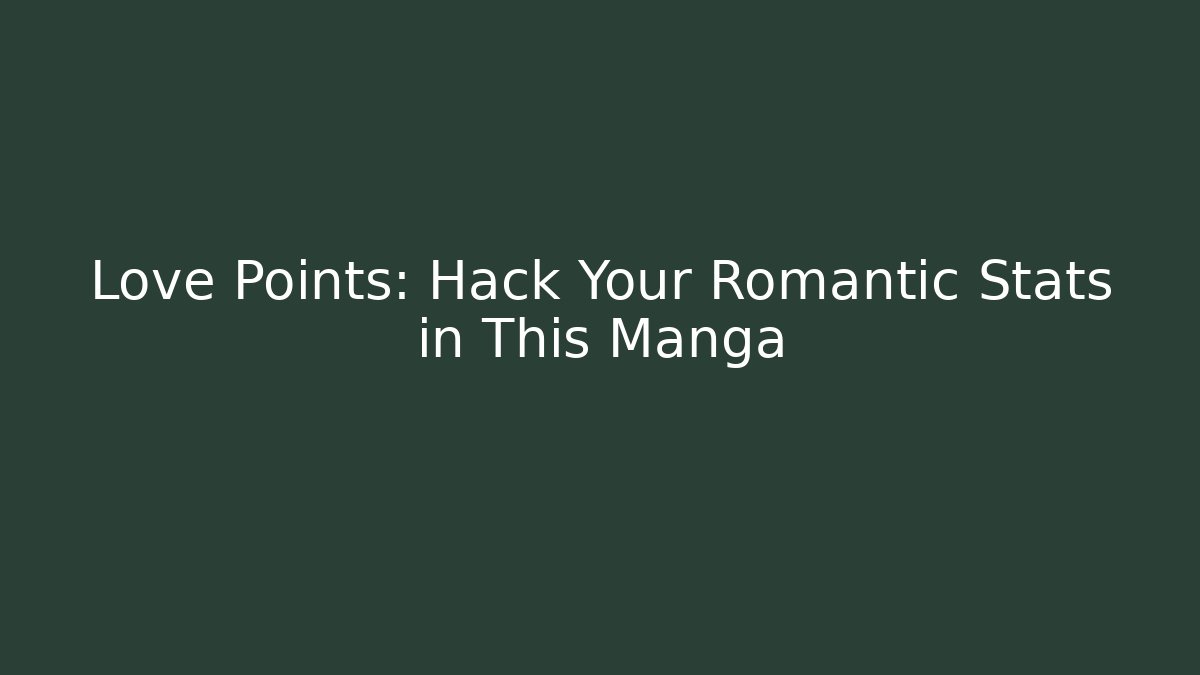 Love Points: Hack Your Romantic Stats in This Manga
