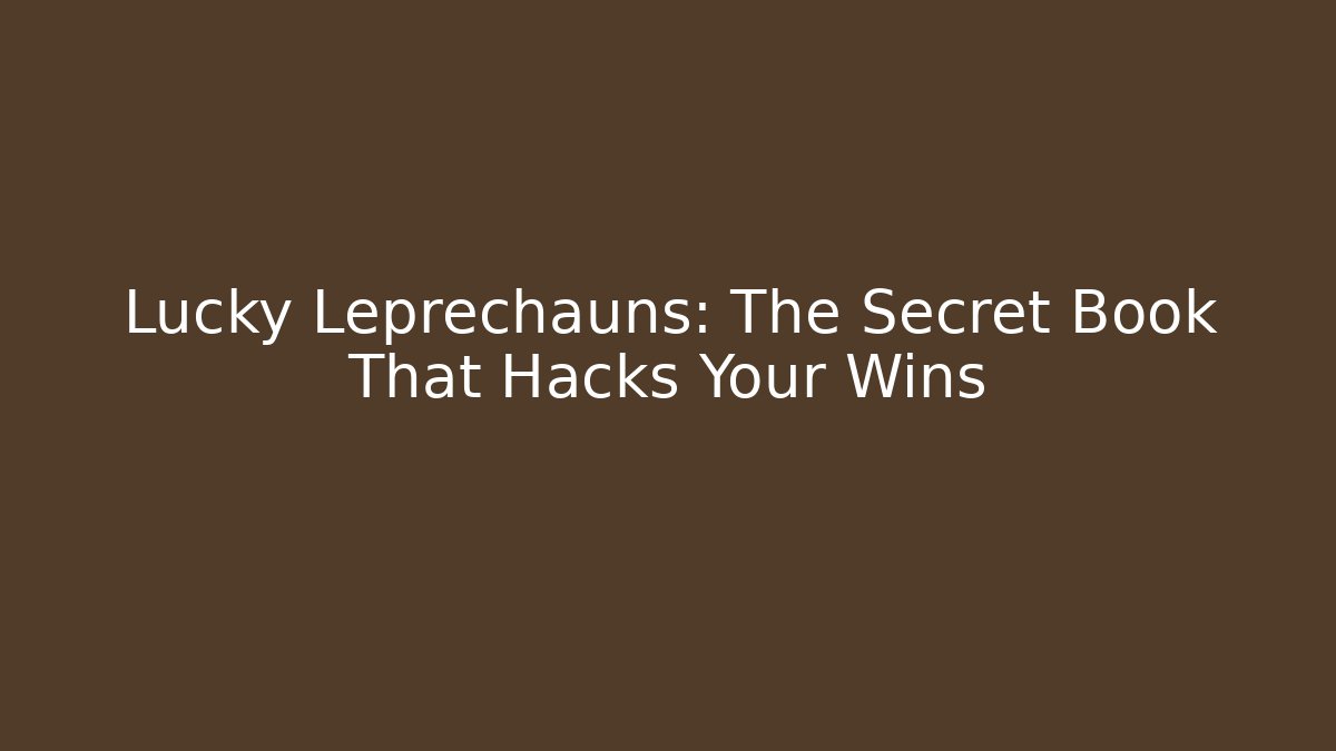Lucky Leprechauns: The Secret Book That Hacks Your Wins
