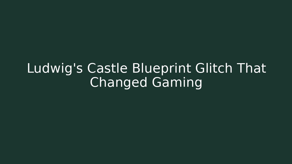 Ludwig's Castle Blueprint Glitch That Changed Gaming