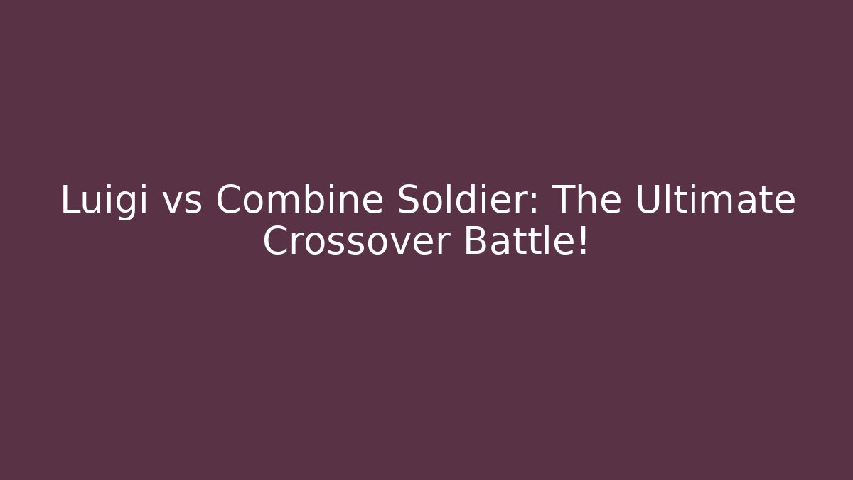 Luigi vs Combine Soldier: The Ultimate Crossover Battle!