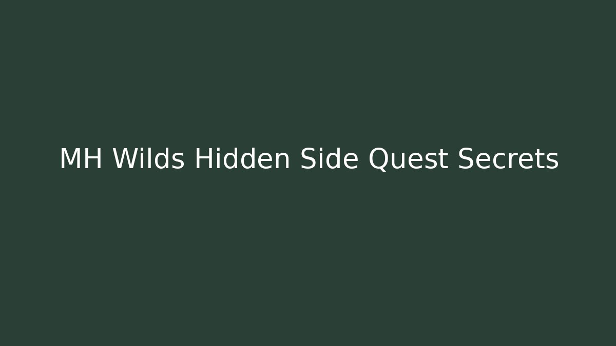 MH Wilds Hidden Side Quest Secrets - Critter Realm