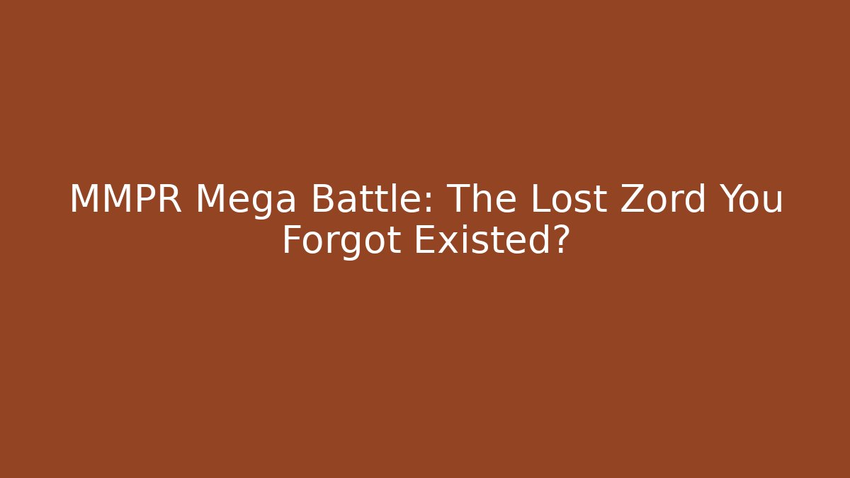 MMPR Mega Battle: The Lost Zord You Forgot Existed?