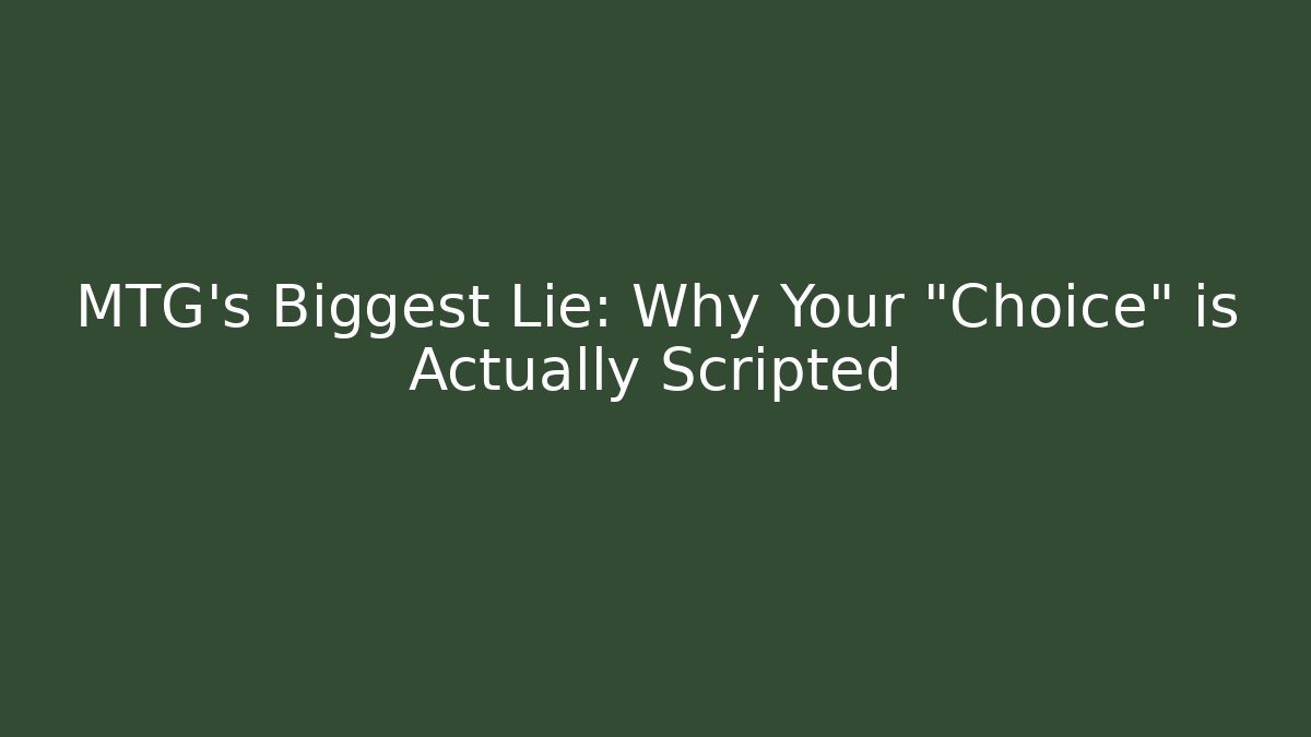 MTG's Biggest Lie: Why Your "Choice" is Actually Scripted - Critter Realm