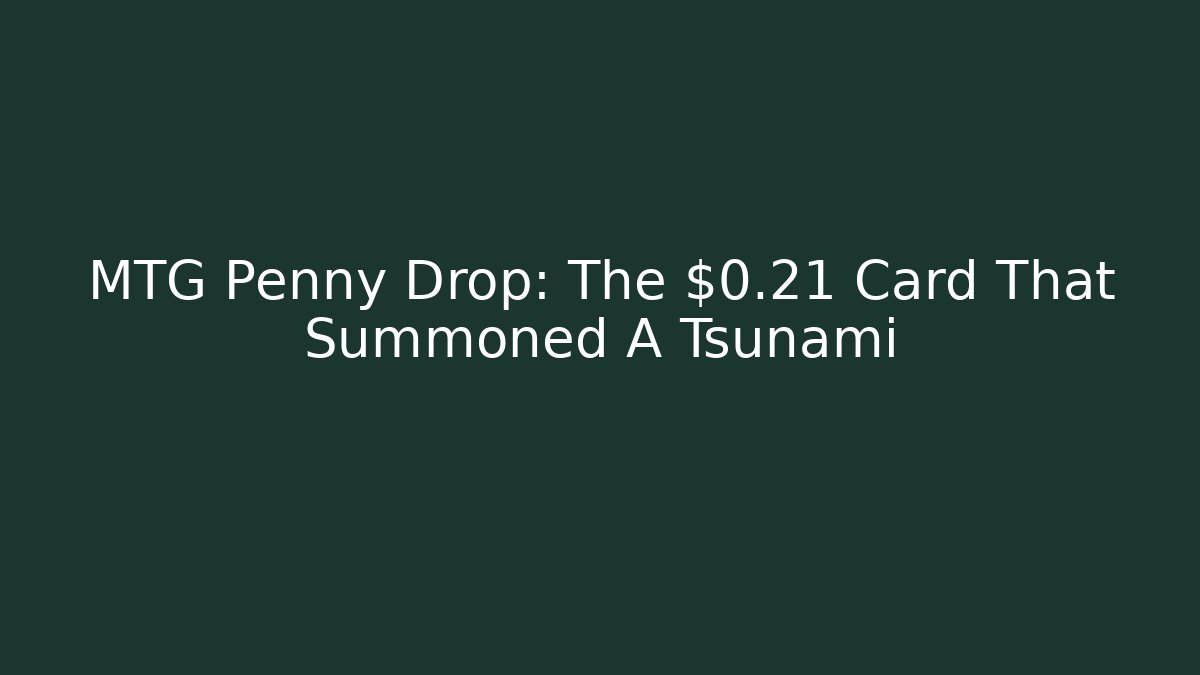 MTG Penny Drop: The $0.21 Card That Summoned A Tsunami - Critter Realm