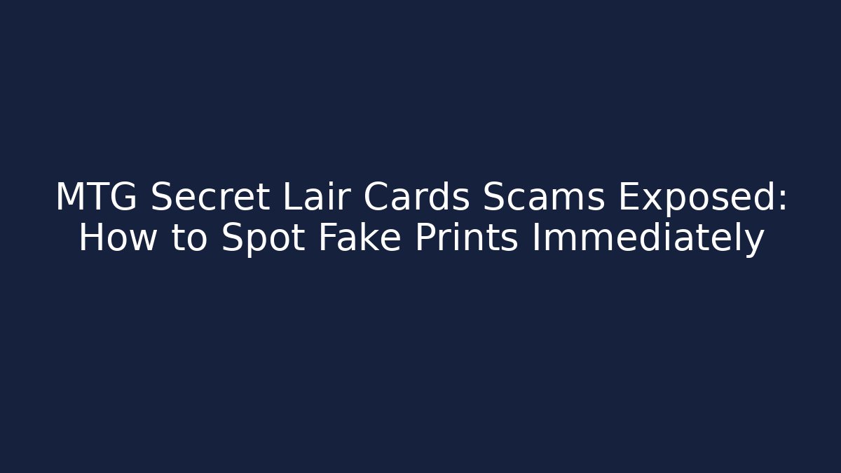 MTG Secret Lair Cards Scams Exposed: How to Spot Fake Prints Immediately