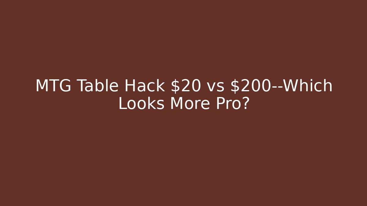 MTG Table Hack $20 vs $200—Which Looks More Pro?