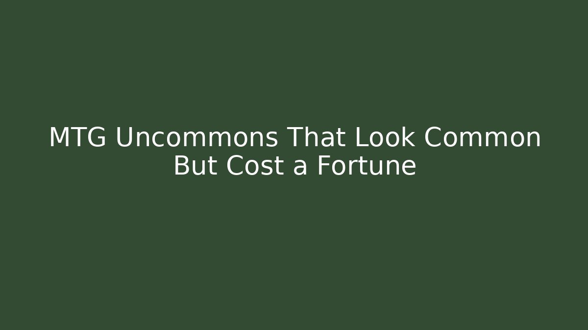 MTG Uncommons That Look Common But Cost a Fortune