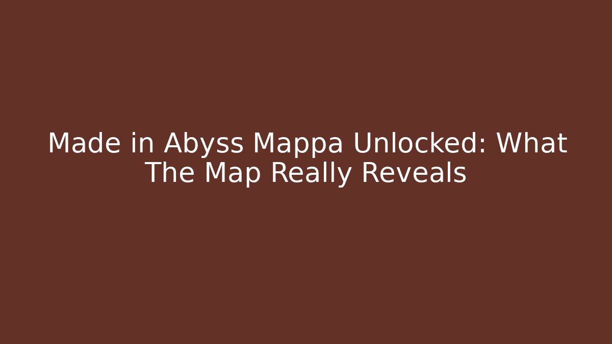 Made in Abyss Mappa Unlocked: What The Map Really Reveals