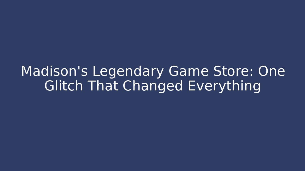Madison's Legendary Game Store: One Glitch That Changed Everything