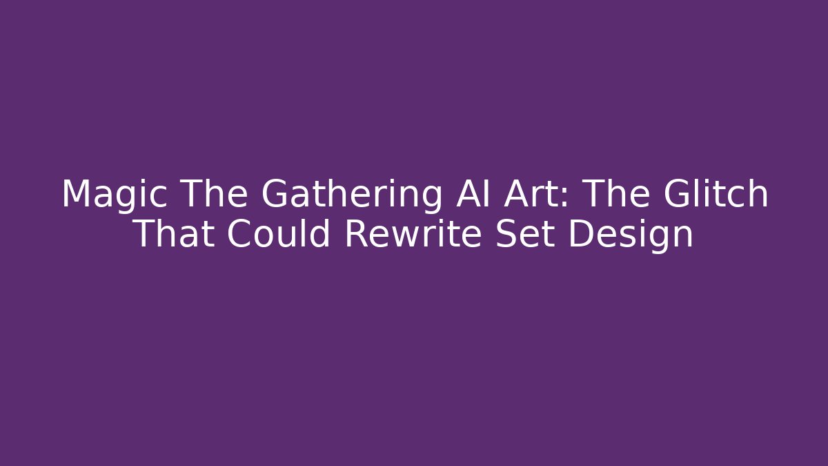 Magic The Gathering AI Art: The Glitch That Could Rewrite Set Design