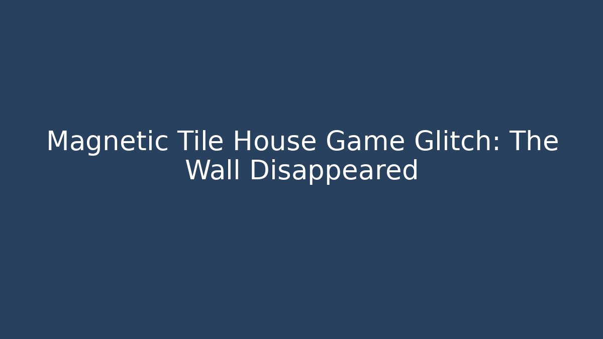 Magnetic Tile House Game Glitch: The Wall Disappeared