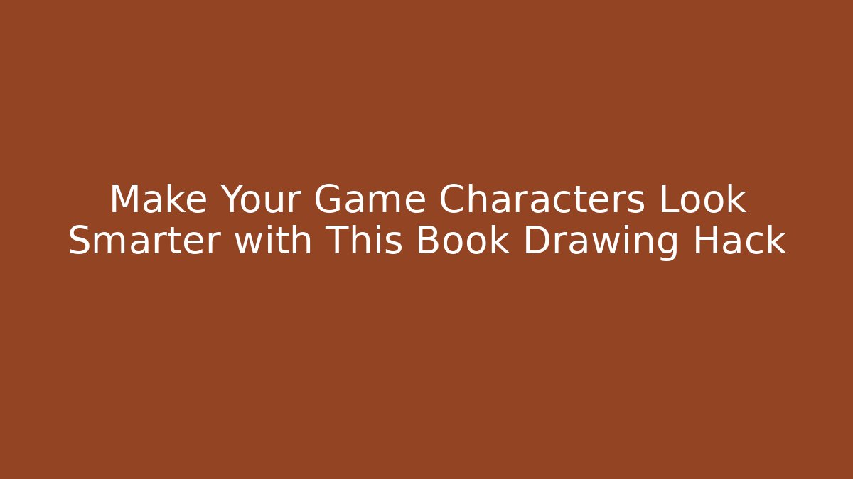 Make Your Game Characters Look Smarter with This Book Drawing Hack - Critter Realm
