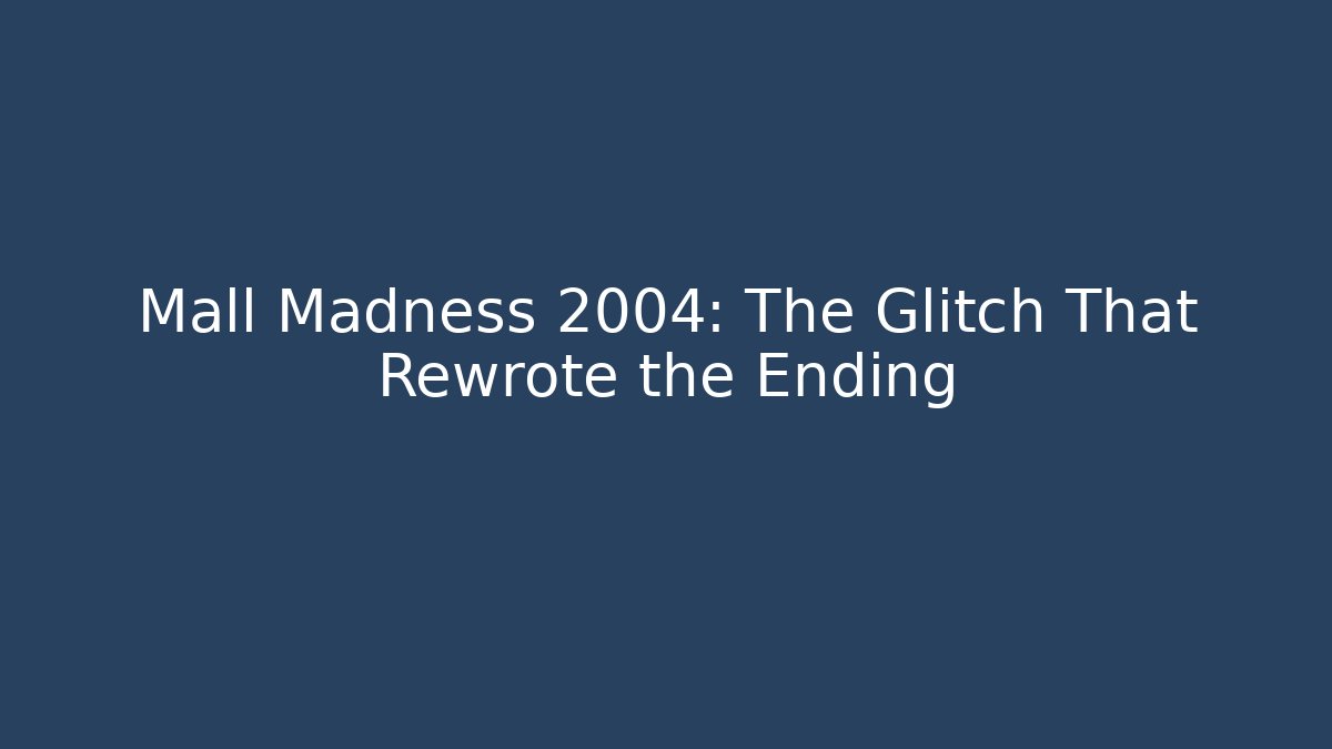 Mall Madness 2004: The Glitch That Rewrote the Ending - Critter Realm