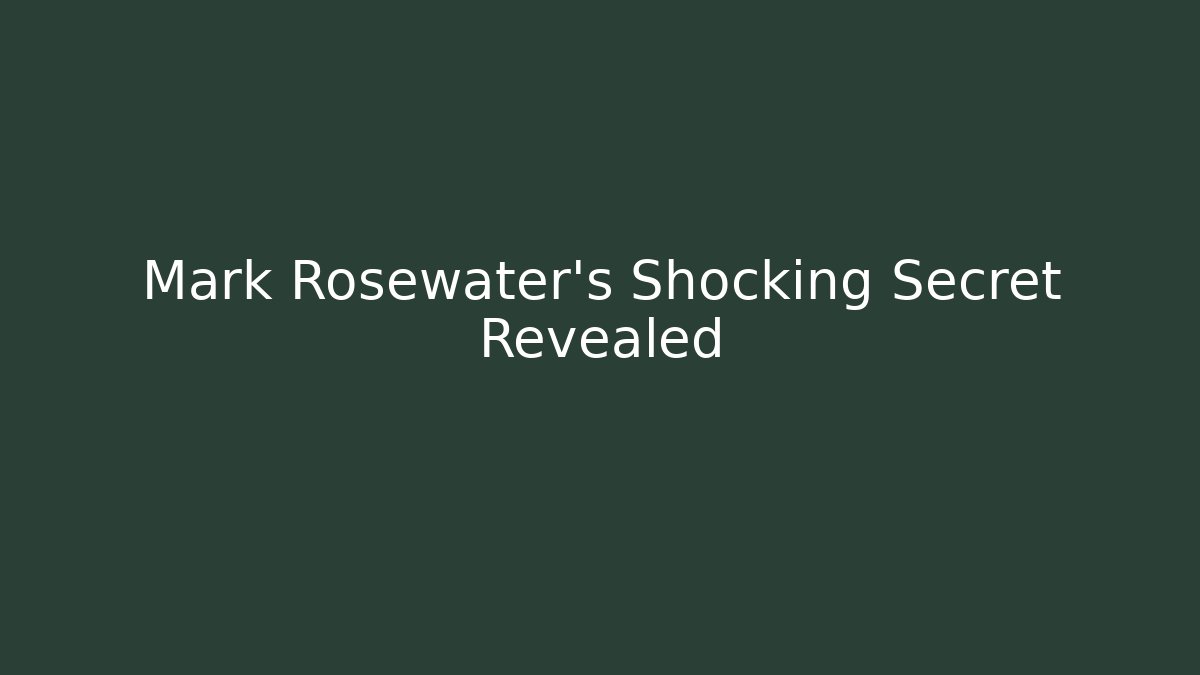Mark Rosewater's Shocking Secret Revealed