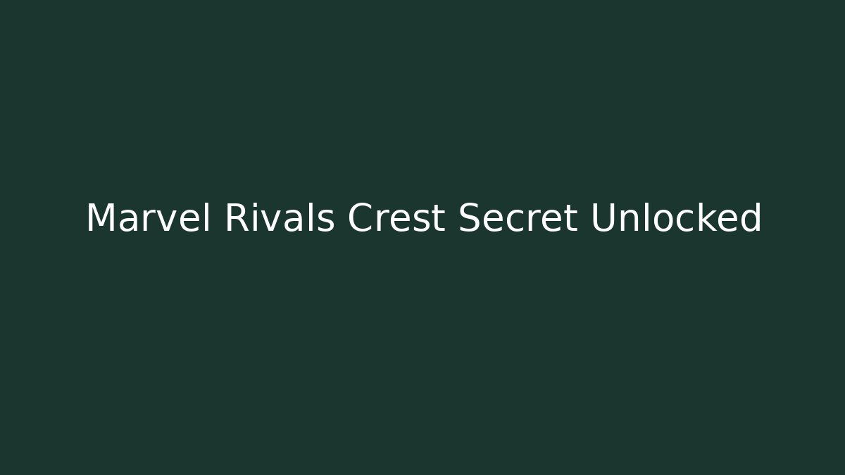 Marvel Rivals Crest Secret Unlocked - Critter Realm